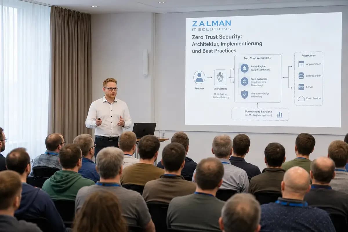 André Zalman hält IT-Sicherheitsschulung